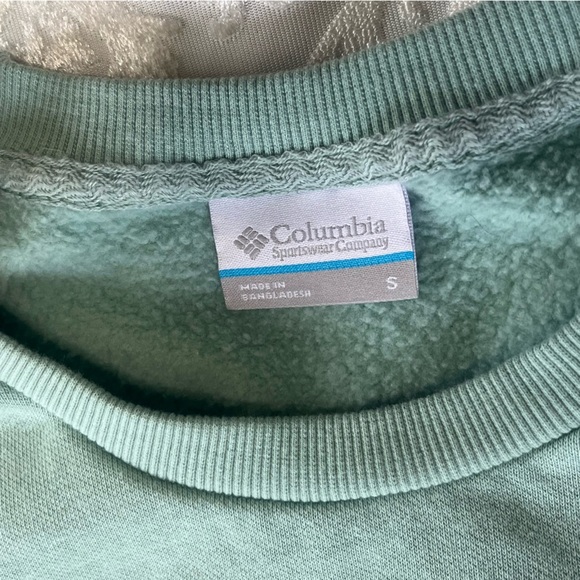 Columbia Sunridge Crewneck Sweatshirt Light Green Size Small - Picture 5 of 8